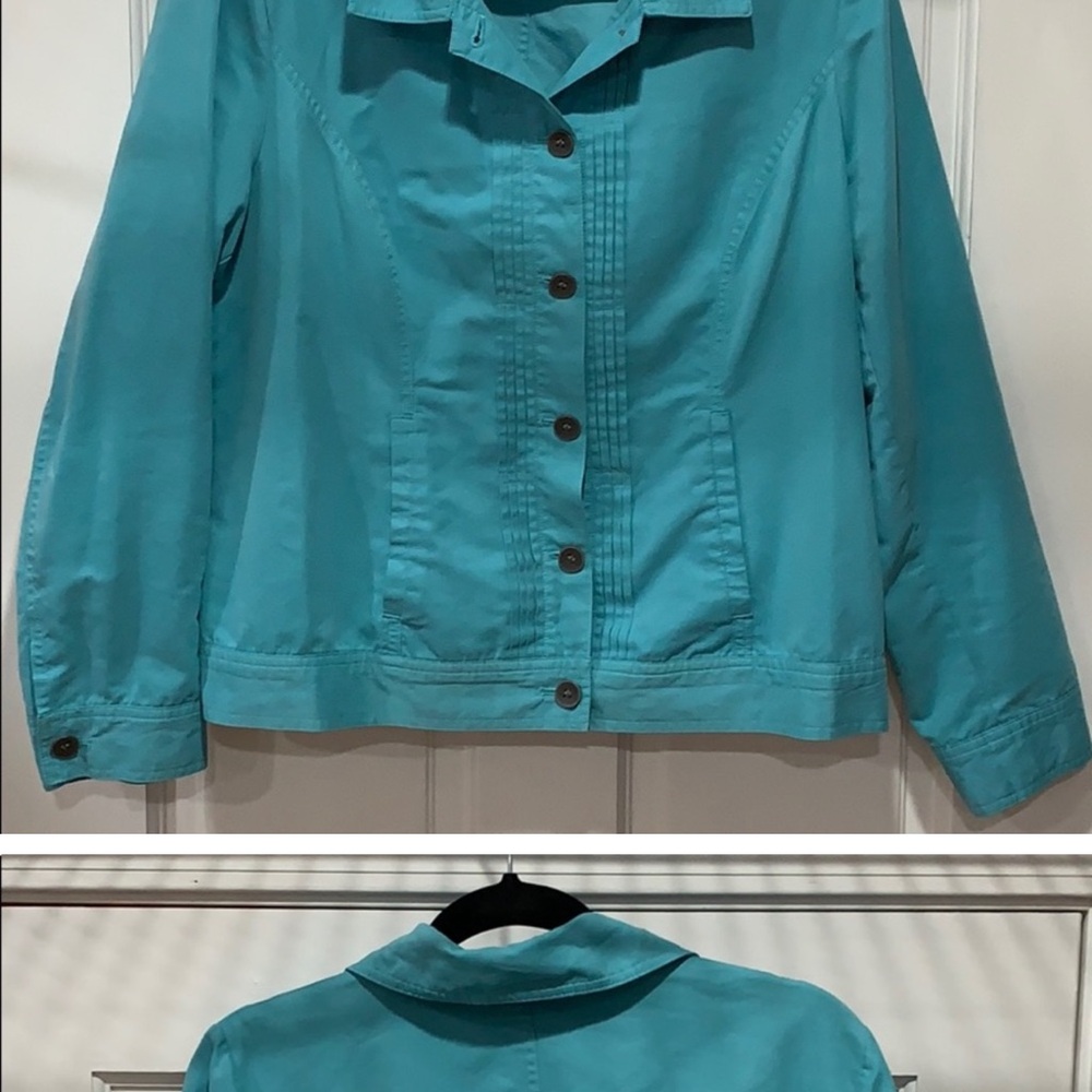 Chico's Aqua Blue Denim Jacket